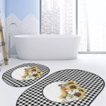 Renkli Kuşlar Özel Tasarımlı Dijital Baskılı 2'li Oval Kaymaz Tabanlı Banyo & Mutfak Paspas Takımı Realhomes