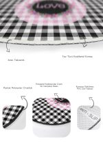 - RealHomes - Realhomes  Siyah Ekose Tasarımlı Love Temalı 2'li Oval Banyo Paspas Takımı & Mutfak Paspas Takımı Realhomes