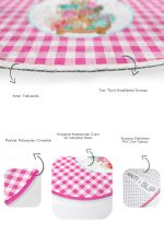 - RealHomes - Realhomes Pembe Ekoseli Özel Tasarım 2'li Oval Kaymaz Tabanlı Banyo Paspas Takımı & Mutfak Paspas Seti Realhomes