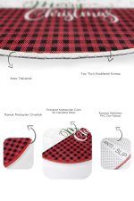 - RealHomes - Realhomes  Mery Christmas Motifli 2'li Oval Kaymaz Tabanlı Banyo Paspas Takımı & Mutfak Paspas Seti Realhomes