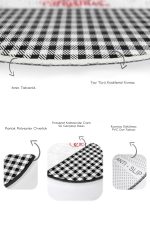 - RealHomes - Realhomes  Siyah Ekose Mery Christmas Temalı 2'li Oval Banyo Halısı Seti & Mutfak Paspas Takımı Realhomes