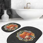 Pembe Zemin Yıldız Temalı 2'li Oval Kaymaz Tabanlı Banyo & Mutfak Paspas Takımı Realhomes