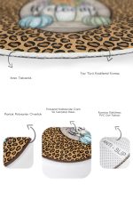 - RealHomes - Realhomes  Zebra Motifli Welcome Temalı 2'li Oval Kaymaz Tabanlı Banyo Halısı Seti & Klozet Paspas Takımı Realhomes