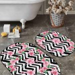 Tüy Motifli Mandala Tasarımlı Dijital Baskılı 2'li Oval Kaymaz Tabanlı Banyo & Mutfak Paspas Takımı Realhomes