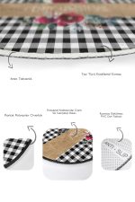 - RealHomes - Realhomes  Siyah Ekose Mery Christmas Tasarımlı 2'li Oval Mutfak Paspas Seti & Banyo Halısı Takımı Realhomes