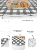 - RealHomes - Realhomes  Gri Ekose Motifli Kabak Tasarımlı 2'li Oval Banyo Halısı Seti & Klozet Paspas Takımı Realhomes