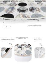 - RealHomes - Realhomes  Oval Mermer Motifleri Dijital Baskılı 2'li Oval Kaymaz Tabanlı Banyo & Mutfak Paspas Takımı Realhomes