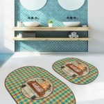 Bohem Motifli Etnik Tasarımlı 2'li Oval Kaymaz Tabanlı Banyo Paspas Takımı & Mutfak Paspas Seti Realhomes