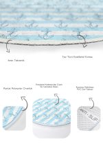 - RealHomes - Realhomes Denizci Temalı Çapa Tasarımlı 2'li Oval Kaymaz Tabanlı Banyo & Mutfak Paspas Takımı Realhomes