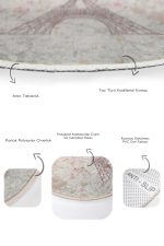 Kahve Zemin Eyfel Kulesi Tasarımlı 2'li Oval Kaymaz Tabanlı Banyo & Mutfak Paspas Takımı Realhomes