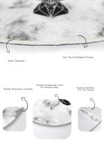 - RealHomes - Realhomes  Mermer Zemin Siyah Geyik Özel Tasarımlı 2'li Oval Kaymaz Tabanlı Banyo & Mutfak Paspas Takımı Realhomes