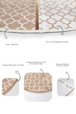 - RealHomes - Realhomes  Vizon Ogea Motifli Dijital Baskılı 2'li Oval Kaymaz Tabanlı Banyo & Mutfak Paspas Takımı Realhomes