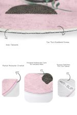 - RealHomes - Realhomes  Pembe Zemin Bohem Tropik Yaprak Tasarımlı 2'li Oval Kaymaz Tabanlı Banyo & Mutfak Paspas Takımı Realhomes