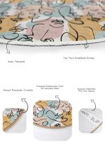 - RealHomes - Realhomes  Bohemian Özel Tasarım Dijital Baskılı 2'li Oval Kaymaz Tabanlı Banyo & Mutfak Paspas Takımı Realhomes