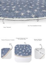 - RealHomes - Realhomes  Mavi Kod Desenli Dijital Baskılı 2'li Oval Kaymaz Tabanlı Banyo & Mutfak Paspas Takımı Realhomes