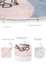 - RealHomes - Realhomes  Soyut Renkli Bohem Dijital Baskılı 2'li Oval Kaymaz Tabanlı Banyo & Mutfak Paspas Takımı Realhomes