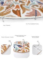 - RealHomes - Realhomes  Renkli Otantik Motifli 2'li Oval Kaymaz Tabanlı Mutfak Paspas Takımı & Banyo Halısı Seti Realhomes