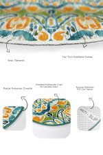 - RealHomes - Realhomes  Realhomes Özel Tasarım Dijital Baskılı 2'li Oval Banyo Paspas Takımı & Mutfak Paspas Seti Realhomes