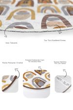 - RealHomes - Realhomes  Bohem Motifli Etnik 2'li Oval Kaymaz Tabanlı Banyo Paspas Seti & Klozet Paspas Takımı Realhomes