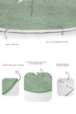 - RealHomes - Realhomes  Düz Renkli Zemin Çiçek Motifli 2'li Oval Kaymaz Tabanlı Banyo Paspas Takımı & Klozet Paspas Seti Realhomes