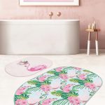 Şaşkın Pop-Art Dijital Baskılı 2'li Oval Kaymaz Tabanlı Banyo & Mutfak Paspas Takımı Realhomes
