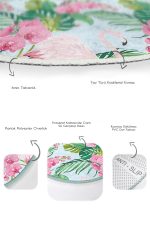 - RealHomes - Realhomes  Flamingo Motifli Renkli 2'li Oval Kaymaz Tabanlı Banyo Paspas Takımı & Banyo Halı Seti Realhomes