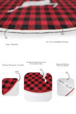 - RealHomes - Realhomes Kırmızı Ekose Geyik Motifli 2'li Oval Kaymaz Tabanlı Mutfak Paspas Seti & Banyo Paspas Takımı Realhomes