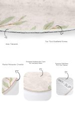 - RealHomes - Realhomes  Pembe Zemin Yaprak Tasarımlı 2'li Oval Kaymaz Tabanlı Banyo Paspas Takımı & Klozet Paspas Seti Realhomes