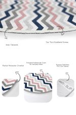 - RealHomes - Realhomes  Soft Renkli Zikzak Motifli Özel Tasarım 2'li Oval Banyo Halı Seti & Mutfak Paspas Takımı Realhomes