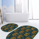 Kırmızı Siyah Ekose Christmas Temalı 2'li Oval Mutfak Paspas Takımı & Banyo Halısı Seti Realhomes