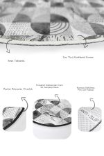 - RealHomes - Realhomes  Gri Geometrik Mermer Motifli 2'li Oval Kaymaz Tabanlı Banyo Halı Takımı & Mutfak Paspas Seti Realhomes