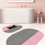 Bohemian Özel Tasarım Dijital Baskılı 2'li Oval Kaymaz Tabanlı Banyo & Mutfak Paspas Takımı Realhomes