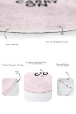 - RealHomes - Realhomes  Pembe Zemin Keep Calm Tasarımlı 2'li Oval Kaymaz Tabanlı Banyo Halı Seti & Mutfak Paspas Takımı Realhomes