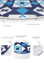 - RealHomes - Realhomes  Mavi Geometrik Desen Motifli 2'li Oval Banyo Paspas Taklımı & Mutfak Paspas Seti Realhomes