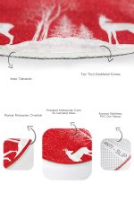 - RealHomes - Realhomes Yılbaşı Temalı Geyik Tasarımlı Dijital Baskılı 2'li Oval Mutfak Paspas Takımı & Banyo Paspas Seti Realhomes