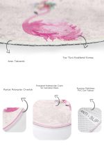 - RealHomes - Realhomes Pembe Zemin Flamingo Özel Tasarım 2'li Oval Banyo Paspas Takımı & Mutfak Paspas Seti Realhomes