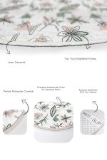 - RealHomes - Realhomes  Tropik Çiçek Tasarımlı 2'li Oval Kaymaz Tabanlı Mutfak Paspas Takımı & Banyo Halı Seti Realhomes