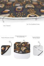 - RealHomes - Realhomes  Bohem Etnik Tasarımlı 2'li Oval Kaymaz Tabanlı Banyo Paspas Seti & Klozet Paspas Takımı Realhomes