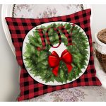 - RealHomes Dijital Baskılı Modern Yastık Kırlent Kılıfı - Realhomes Kırmızı Ekose Yılbaşı Desen Joy Motifli Modern Yastık Kırlent Kılıfı Realhomes
