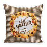 - RealHomes Dijital Baskılı Modern Yastık Kırlent Kılıfı - Realhomes Kahve Ekose Motifli Kabak Tasarımlı Dijital Baskılı Modern Yastık Kırlent Kılıfı Realhomes