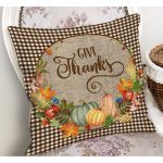 - RealHomes Dijital Baskılı Modern Yastık Kırlent Kılıfı - Realhomes Kabak Tasarımlı Kahve Ekose Motifli Modern Yastık Kırlent Kılıfı Realhomes