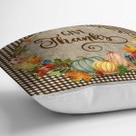 - RealHomes Dijital Baskılı Modern Yastık Kırlent Kılıfı - Realhomes Kabak Tasarımlı Kahve Ekose Motifli Modern Yastık Kırlent Kılıfı Realhomes