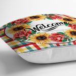 - RealHomes Dijital Baskılı Modern Yastık Kırlent Kılıfı - Realhomes Renkli Ekose Motifli Gül Ayçiçeği Tasarımlı Yastık Kırlent Kılıfı Realhomes