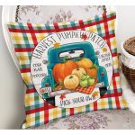 - RealHomes Dijital Baskılı Modern Yastık Kırlent Kılıfı - Realhomes Renkli Ekose Özel Tasarım Kabak Motifli Modern Yastık Kırlent Kılıfı Realhomes