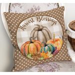 - RealHomes Dijital Baskılı Modern Yastık Kırlent Kılıfı - Realhomes Kahve Puantiyeli Motifli Kabak Tasarımlı Modern Yastık Kırlent Kılıfı Realhomes