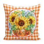 - RealHomes Dijital Baskılı Modern Yastık Kırlent Kılıfı - Realhomes Turuncu Ekose Motifli Kabak Tasarımlı Modern Yastık Kırlent Kılıfı Realhomes