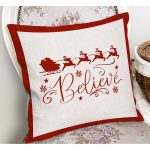- RealHomes Dijital Baskılı Modern Yastık Kırlent Kılıfı - Realhomes  Believe Temalı Noel Baba ve Geyikleri Özel Tasarım Modern Yastık Kırlent Kılıfı Realhomes