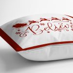 - RealHomes Dijital Baskılı Modern Yastık Kırlent Kılıfı - Realhomes  Believe Temalı Noel Baba ve Geyikleri Özel Tasarım Modern Yastık Kırlent Kılıfı Realhomes