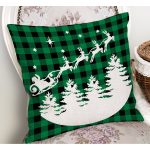 - RealHomes Dijital Baskılı Modern Yastık Kırlent Kılıfı - Realhomes Yeşil Ekose Motifli Noel Baba ve Geyikleri Modern Yastık Kırlent Kılıfı Realhomes