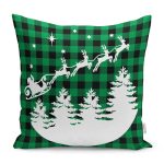 - RealHomes Dijital Baskılı Modern Yastık Kırlent Kılıfı - Realhomes Yeşil Ekose Motifli Noel Baba ve Geyikleri Modern Yastık Kırlent Kılıfı Realhomes
